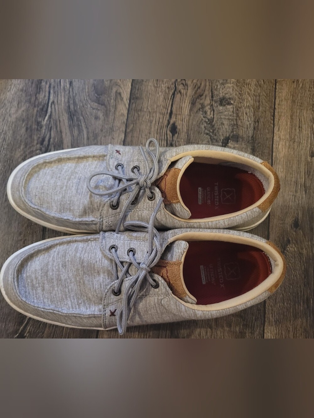 Men's Twisted X Casual Light Gray Canvas Lace-Up Shoes. Size 12
